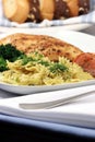 Pasta and chicken breast meal Royalty Free Stock Photo