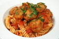 Pasta With Chicken Meat Balls Royalty Free Stock Photo