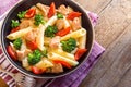 Pasta with chicken and vegetables Royalty Free Stock Photo