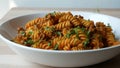 Pasta Closeup of process of making cooking Penne pasta