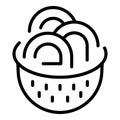 Pasta colander icon outline vector. Hand drain