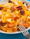 Pasta collection - Fettuccine with dried tomatoes Royalty Free Stock Photo