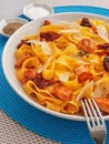 Pasta collection - Fettuccine with dried tomatoes Royalty Free Stock Photo