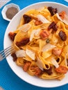 Pasta collection - Fettuccine with dried tomatos Royalty Free Stock Photo