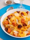 Pasta collection - Fettuccine with dried tomatos Royalty Free Stock Photo