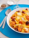 Pasta collection - Fettuccine with dried tomatos Royalty Free Stock Photo