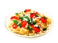 Pasta Collection - Fettucini with tomatoes, basil and mozarella Royalty Free Stock Photo