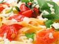 Pasta Collection - Fettucini with tomatoes, basil and mozarella Royalty Free Stock Photo