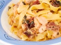 Pasta Collection - Tagliatelle with salmon Royalty Free Stock Photo