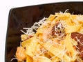 Pasta Collection - Tagliatelle with salmon and dried peppers Royalty Free Stock Photo