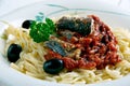 Pasta con le sarde Royalty Free Stock Photo