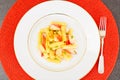 Pasta with Crab Sticks and Cheese Royalty Free Stock Photo