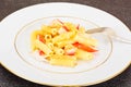 Pasta with Crab Sticks and Cheese Royalty Free Stock Photo