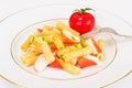 Pasta with Crab Sticks and Cheese Royalty Free Stock Photo