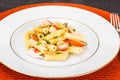 Pasta with Crab Sticks and Cheese Royalty Free Stock Photo