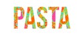 Pasta doodle pattern text design Royalty Free Stock Photo