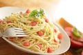 Pasta dish with ingredients Royalty Free Stock Photo