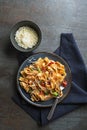 Pasta dish with tomato sauce Royalty Free Stock Photo