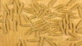 Pasta falling on the wooden background