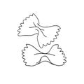 Pasta Farfalle doodle icon