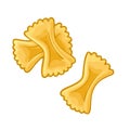 Pasta farfalle. Vector color illustration isolated on white background