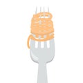 Pasta on the fork vector isolated. Element for cafe Royalty Free Stock Photo