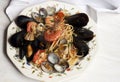 Pasta with fresh mollusk Royalty Free Stock Photo