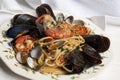 Pasta with fresh mollusk Royalty Free Stock Photo