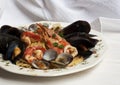 Pasta with fresh mollusk Royalty Free Stock Photo