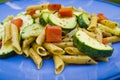 Pasta with fresh vegetables Royalty Free Stock Photo