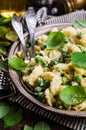 Pasta galletti with peas