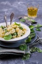 Pasta galletti with peas Royalty Free Stock Photo