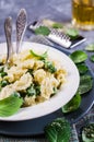 Pasta galletti with peas