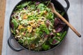 Pasta with garlic crumbs, lemon and ricotta. Royalty Free Stock Photo