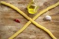 Pasta with garlic oil and hot chilli Royalty Free Stock Photo