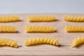 Italian noodles. Pasta girandole types close up Royalty Free Stock Photo