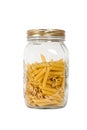 Pasta in glass jar Royalty Free Stock Photo