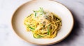 Pasta with greens and parmesan cheese on marble table, homemade easy meal recipe for lunch or dinner, generative ai