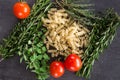 Pasta Herbs and Tomatoes Royalty Free Stock Photo