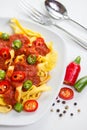 Pasta with hot arabiata sauce Royalty Free Stock Photo