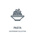 pasta icon vector from gastronomy collection collection. Thin line pasta outline icon vector illustration