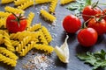 Pasta ingredients (fusilli)