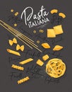 Pasta italiana poster grey