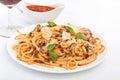 Pasta Linguine Vongole with Seafood Royalty Free Stock Photo