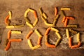 Pasta - Love Food - on stone background Royalty Free Stock Photo