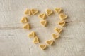 Pasta love heart shape Royalty Free Stock Photo