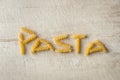 Pasta love lettering Royalty Free Stock Photo