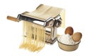 Pasta machine with fresh spagheti Royalty Free Stock Photo