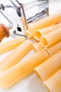 Pasta made by hand in the kitchen with natural ingredien