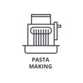 Pasta making line icon, outline sign, linear symbol, vector, flat illustration